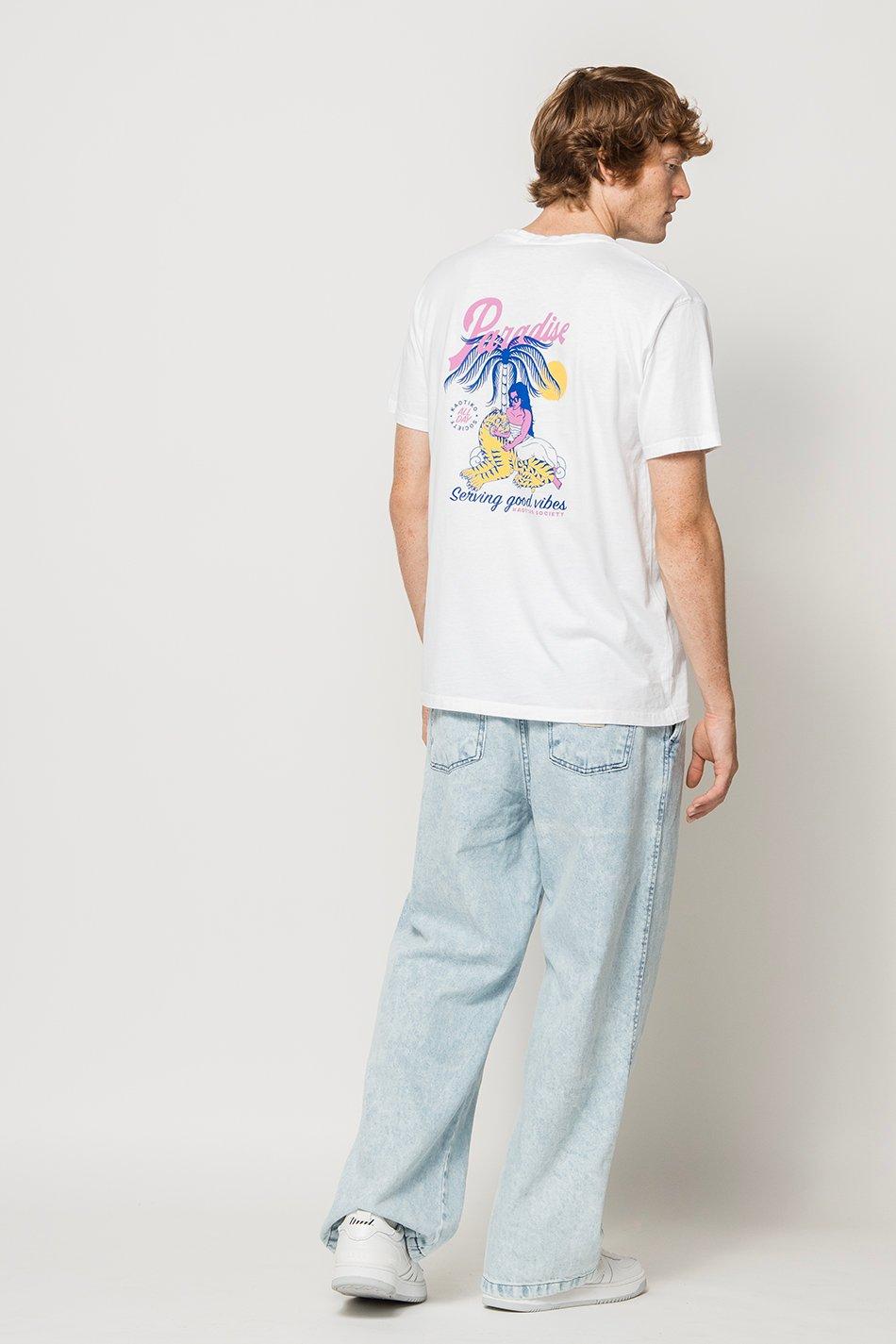 kaotiko Camiseta Washed Serving Good White Rebajas de fin de temporada