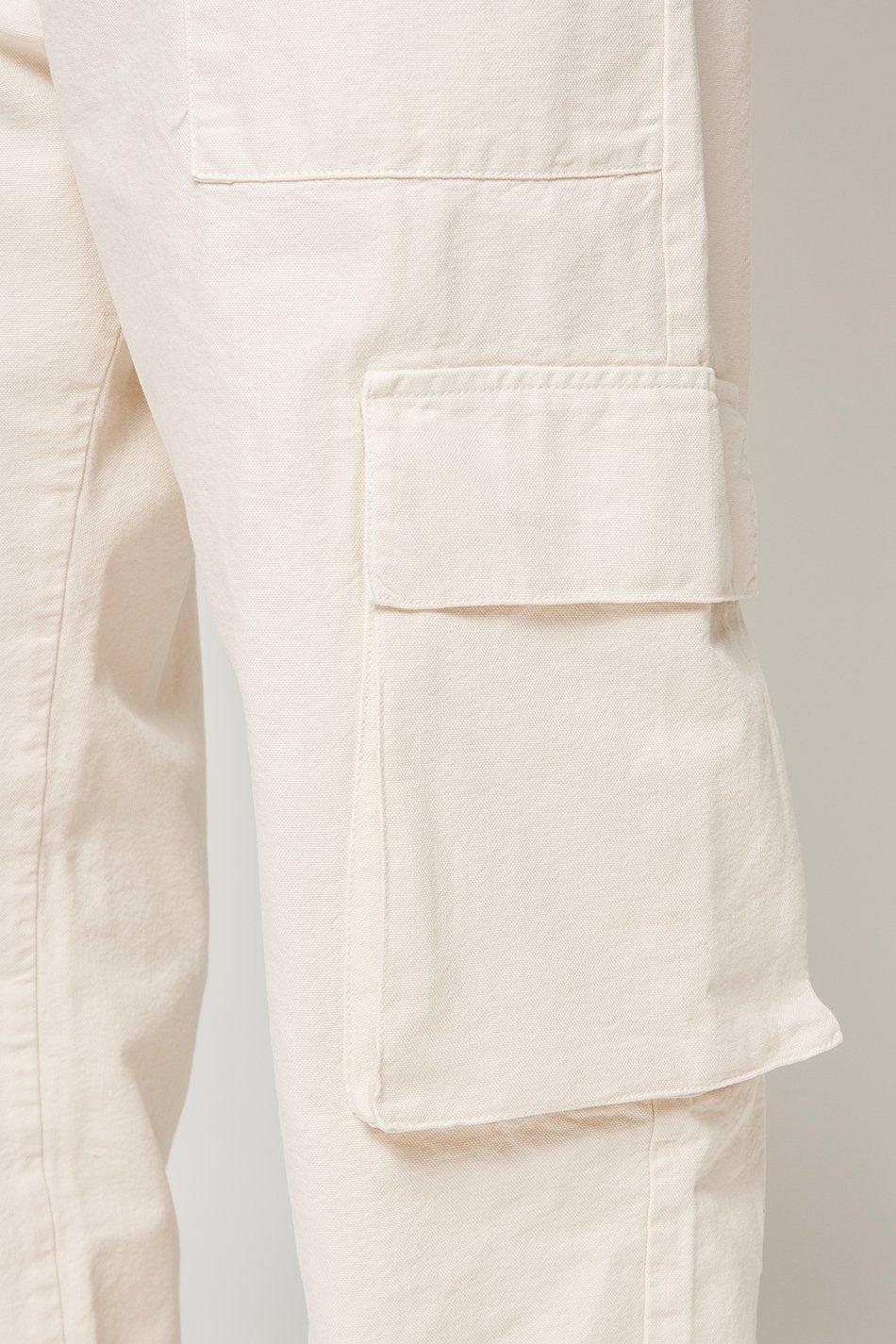 kaotiko Pantalón Cargo Relaxed Canvas Ivory En oferta