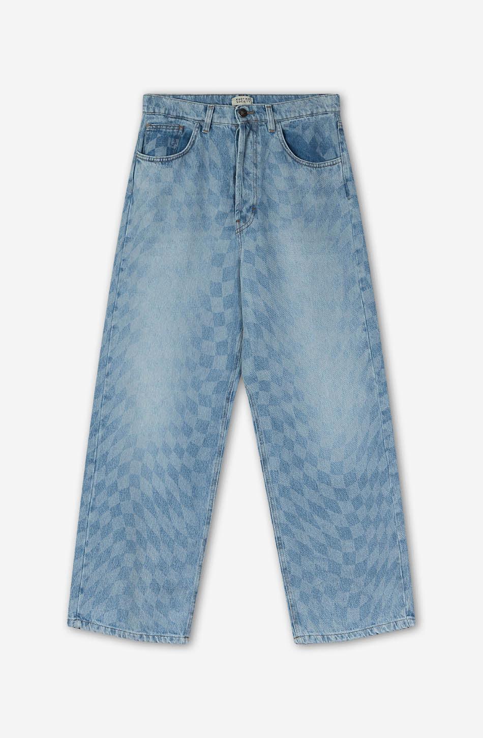 kaotiko Pantalón Loose Laser Check Denim Gran oferta
