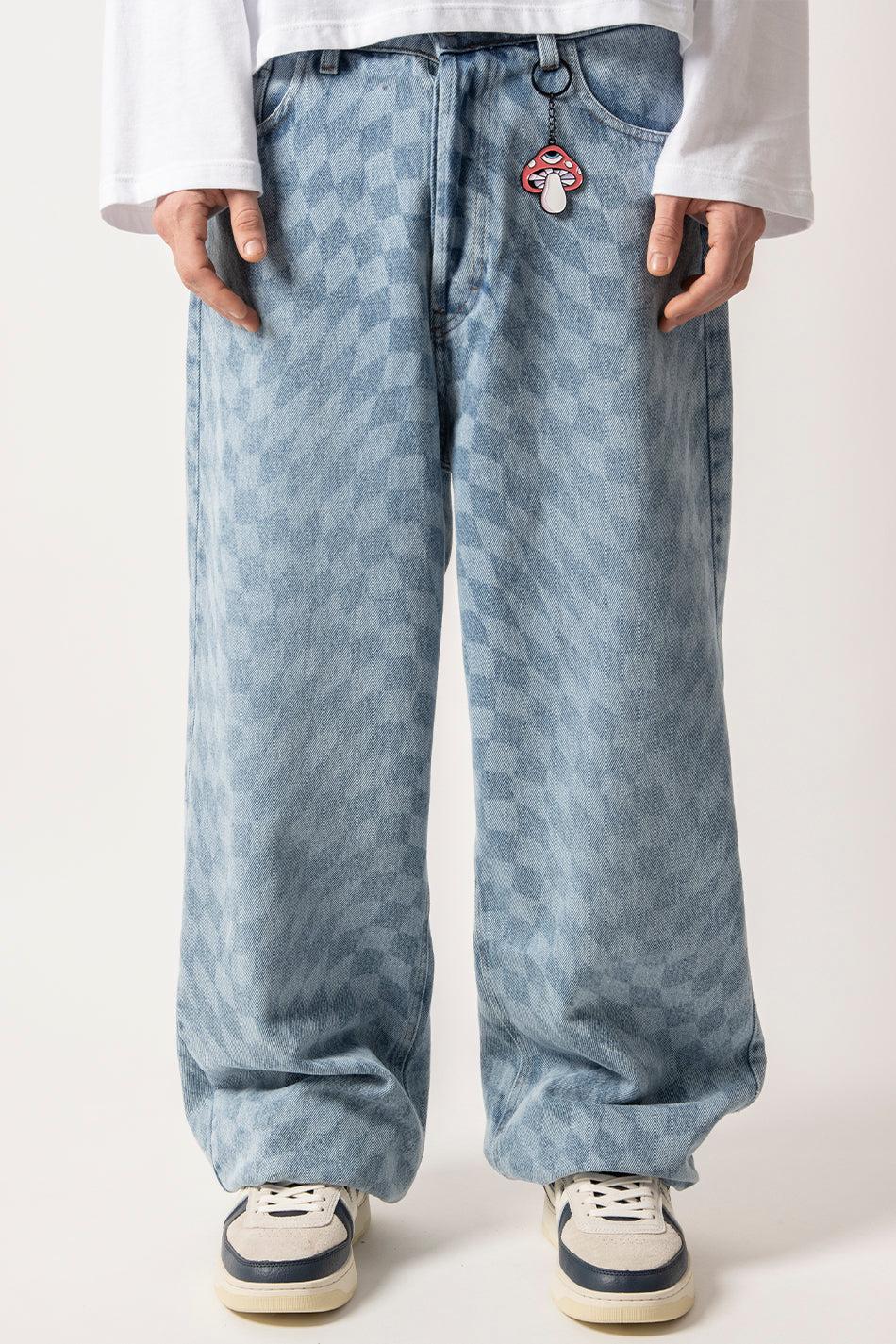 kaotiko Pantalón Loose Laser Check Denim Gran oferta