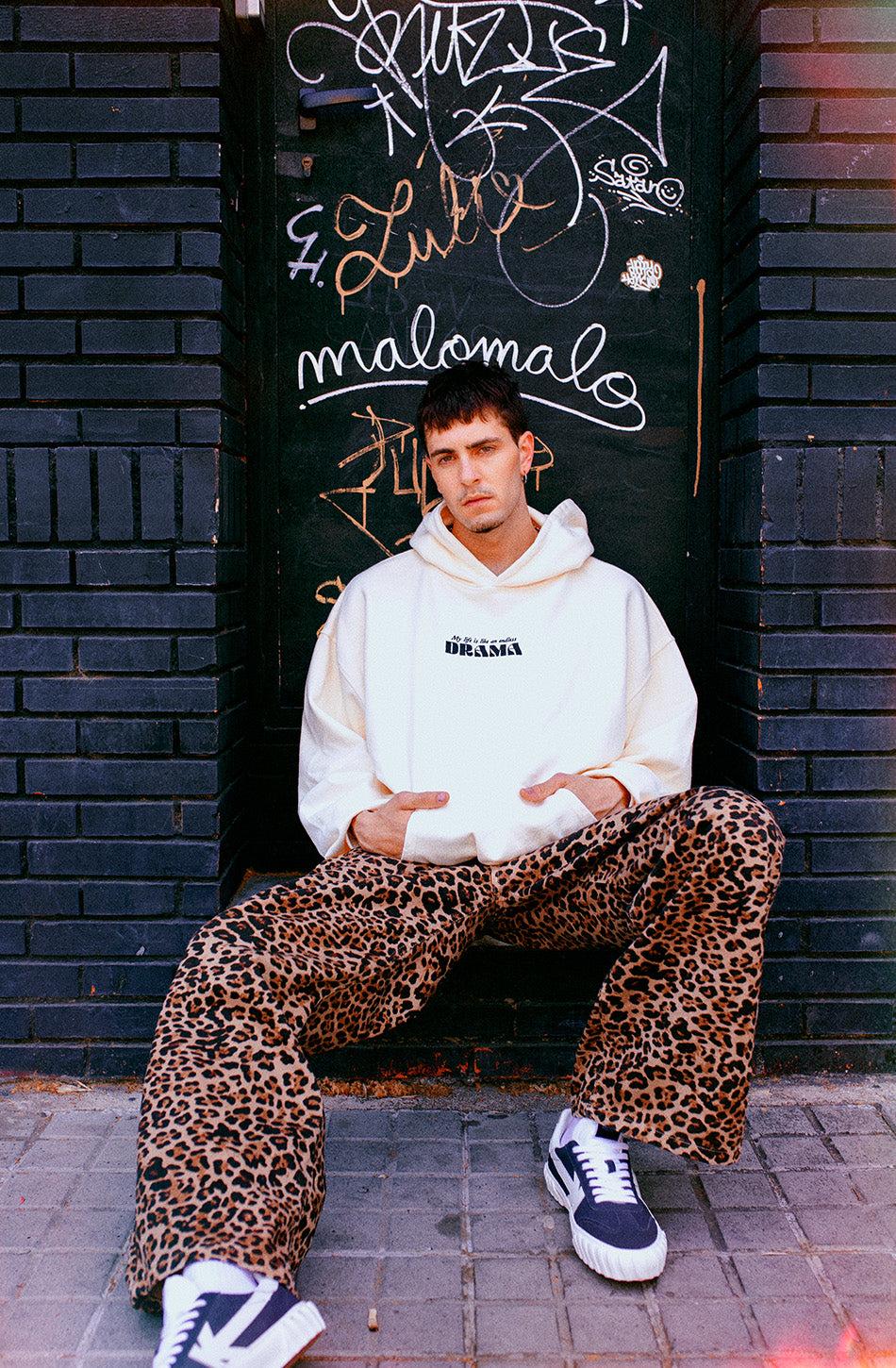 kaotiko Pantalón Loose Leopard Brown Rebajas baratas