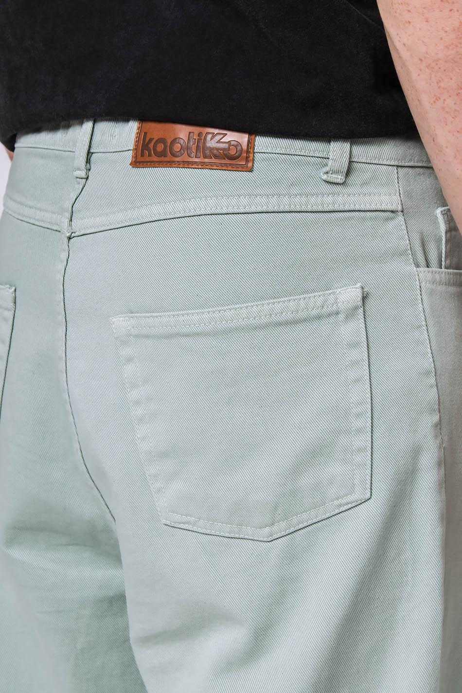 kaotiko Pantalón Regular Cropped Denim Green Precio de fábrica