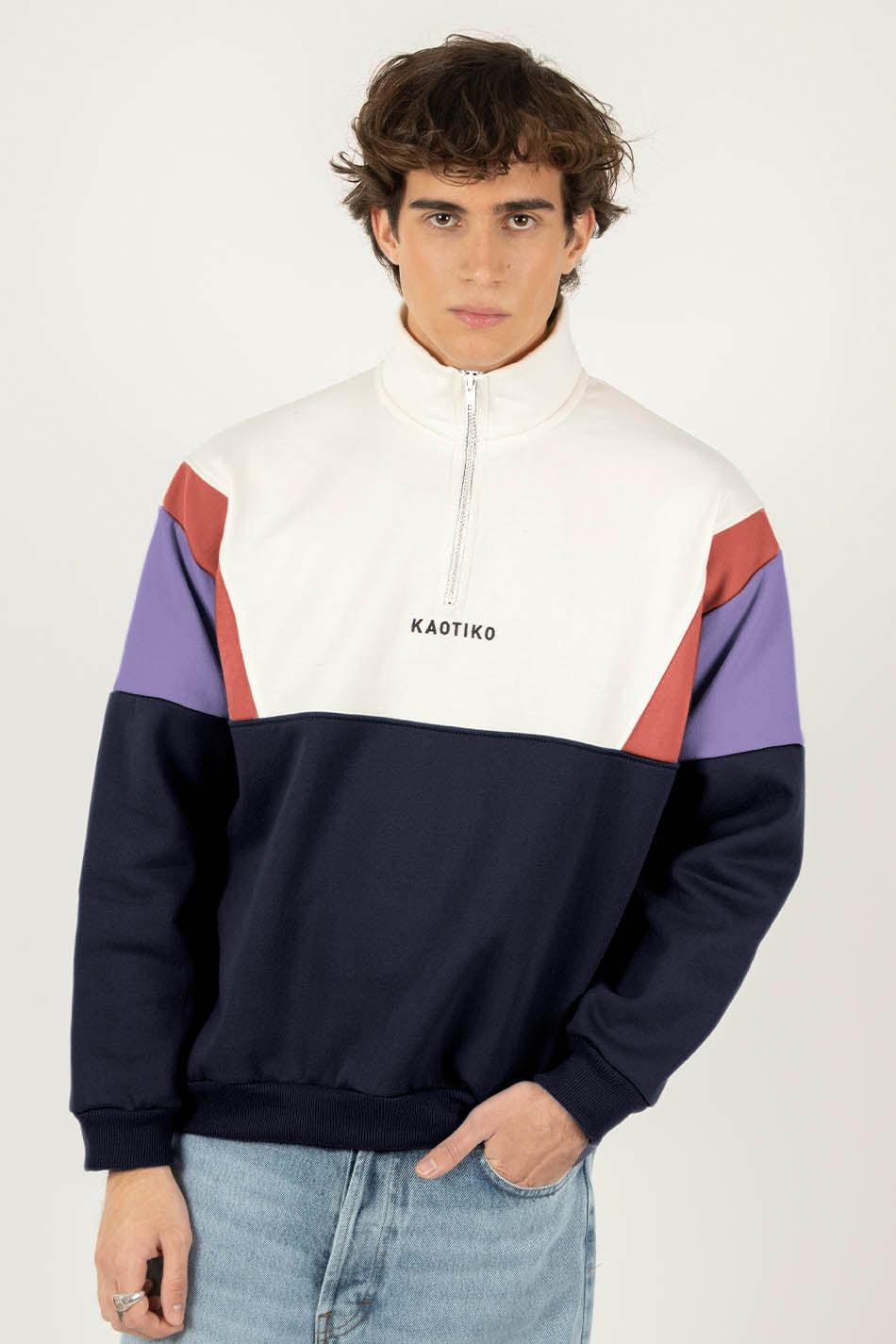 kaotiko Sudadera Arthur Ivory/Cresent /Navy Promoción trimestral