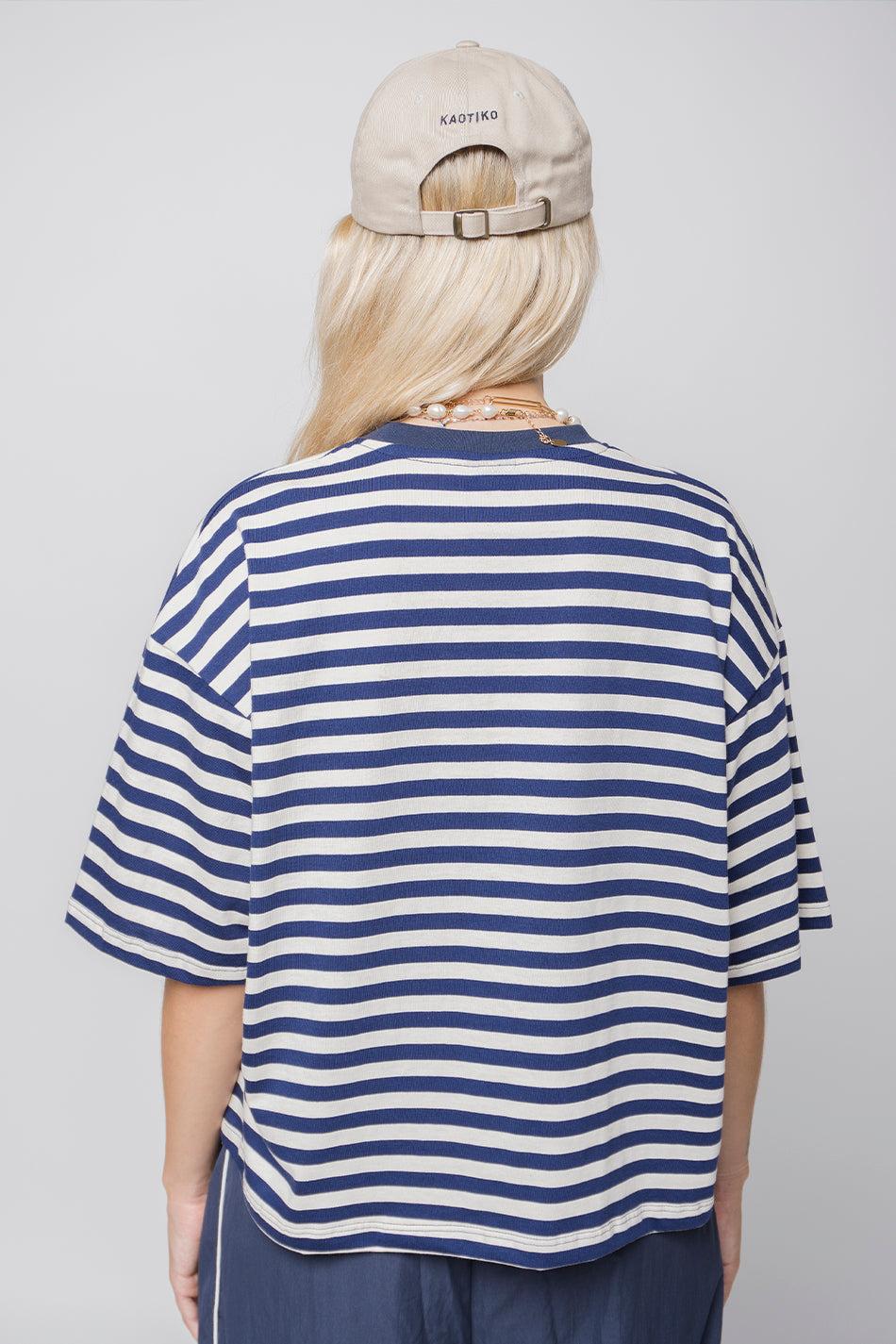 kaotiko Camiseta Stripes Poodle Navy Promoción trimestral