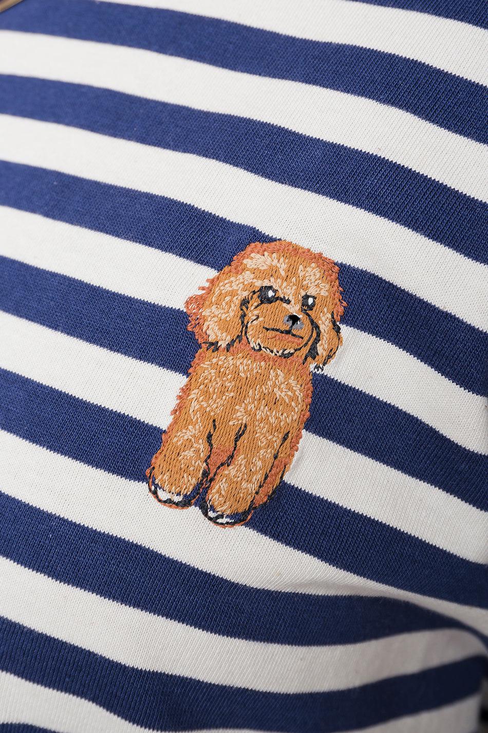 kaotiko Camiseta Stripes Poodle Navy Promoción trimestral