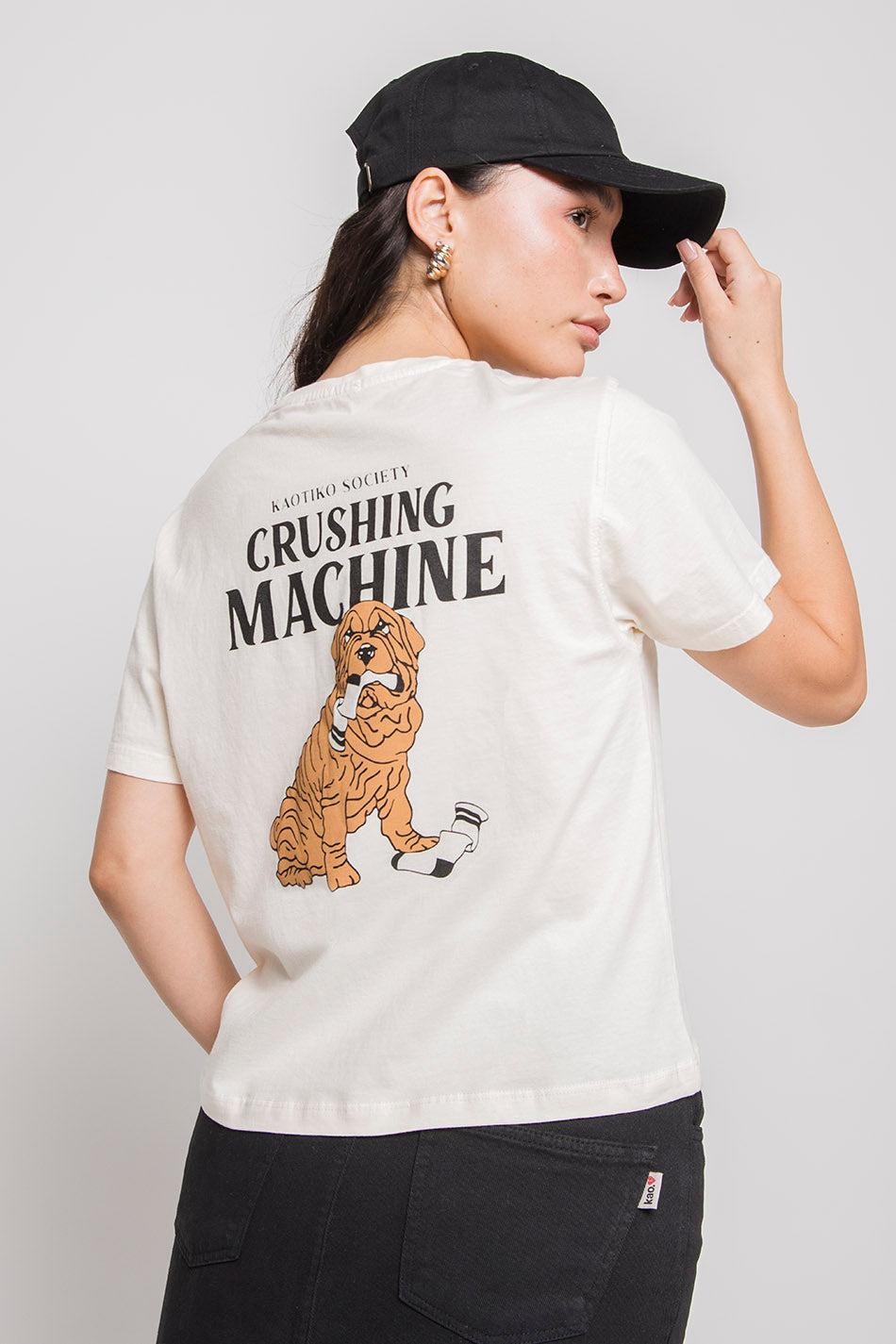 kaotiko Camiseta Washed Crushing Machine Ivory Solo queda un día
