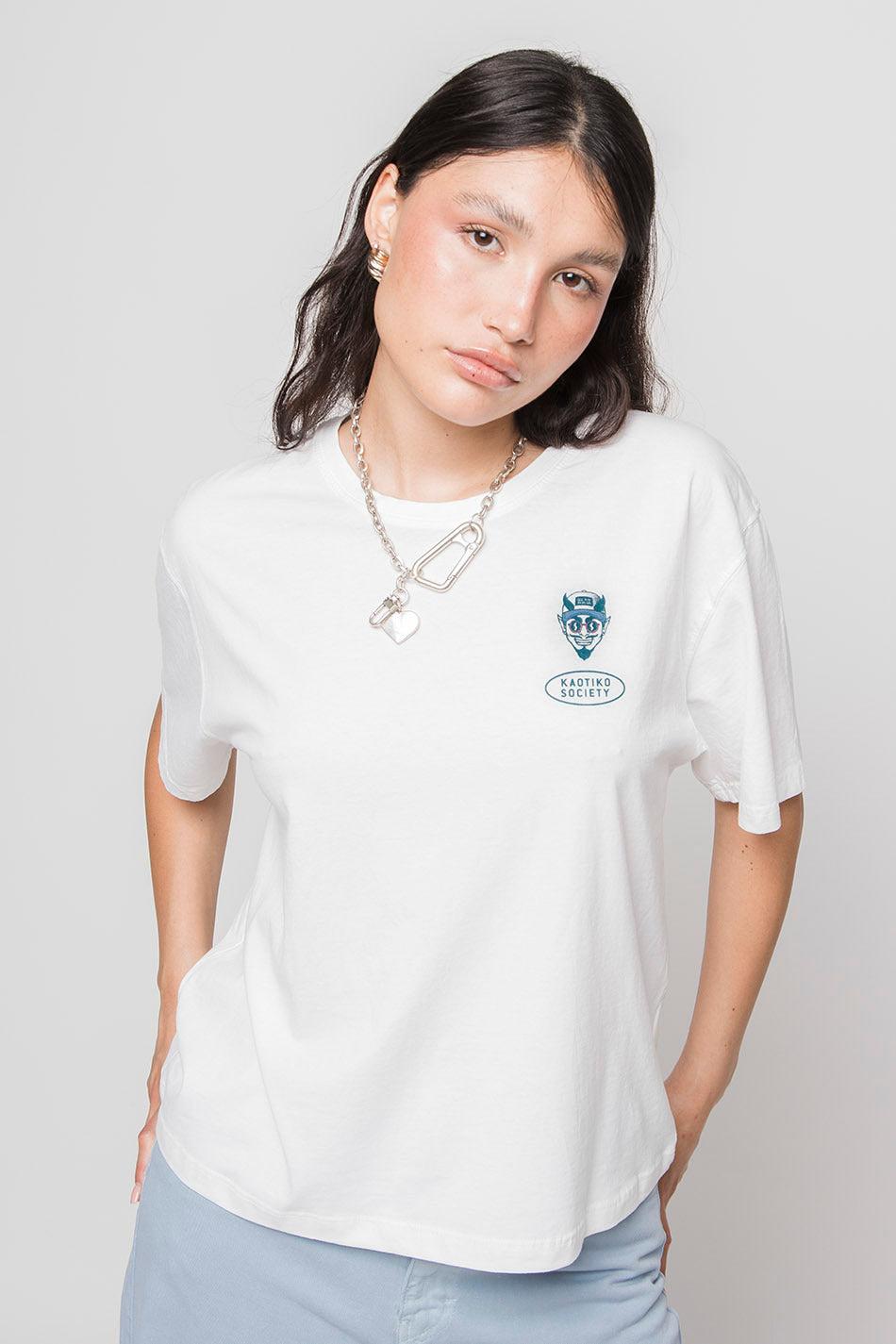 kaotiko Camiseta Washed Cold Drinks White Liquidación