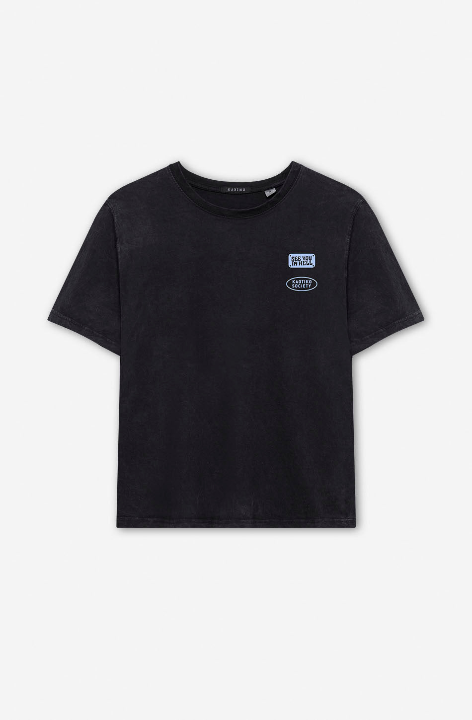kaotiko Camiseta Washed Pinball Black Tienda de fábrica