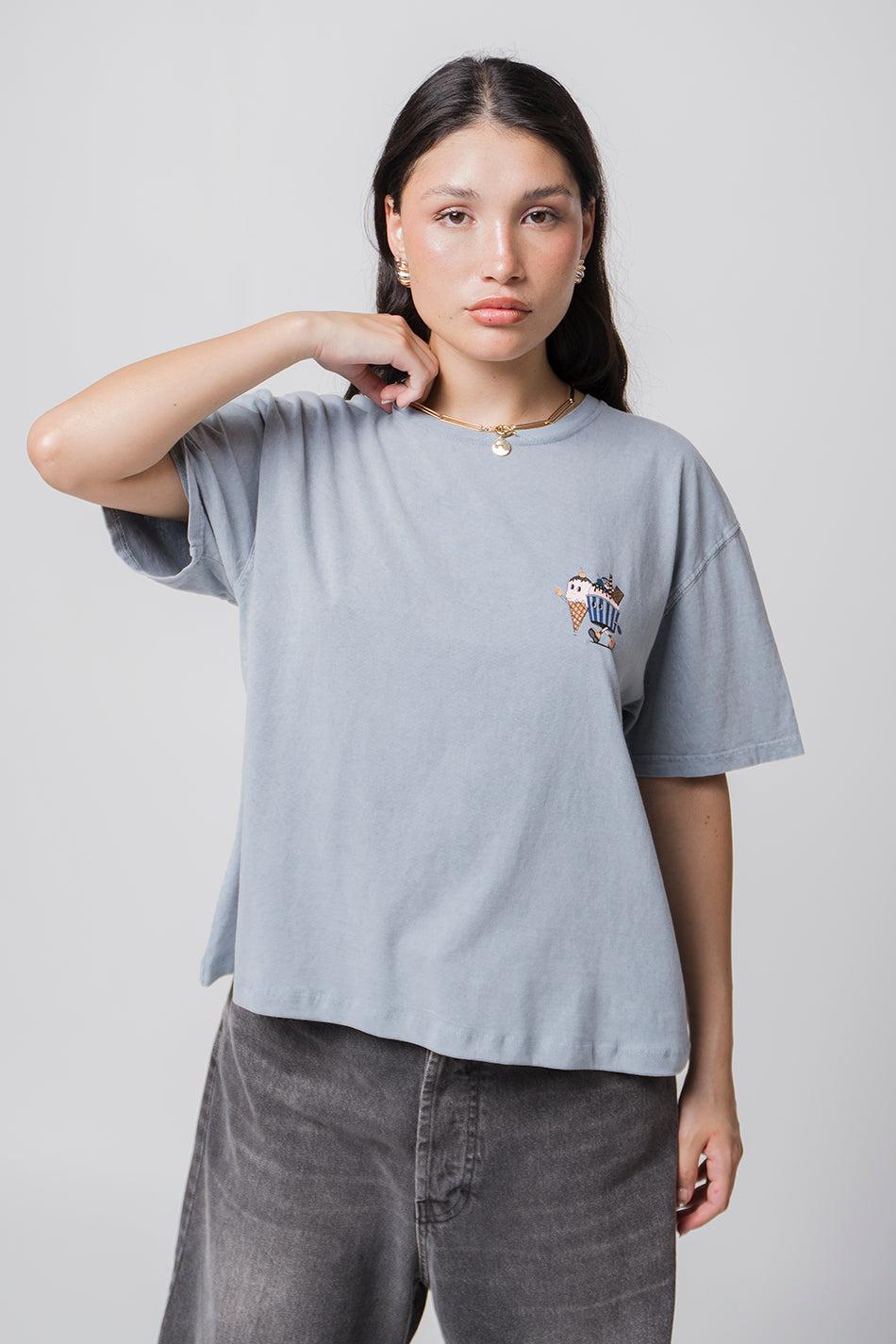 kaotiko Camiseta Washed Ice Cream Steel Limitado a 3 días