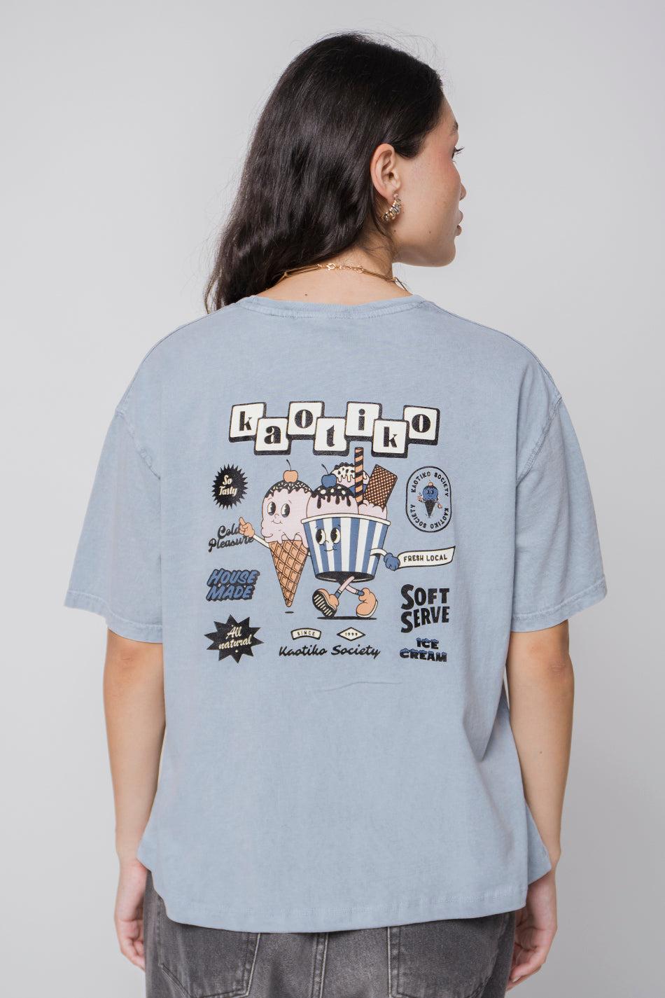 kaotiko Camiseta Washed Ice Cream Steel Limitado a 3 días