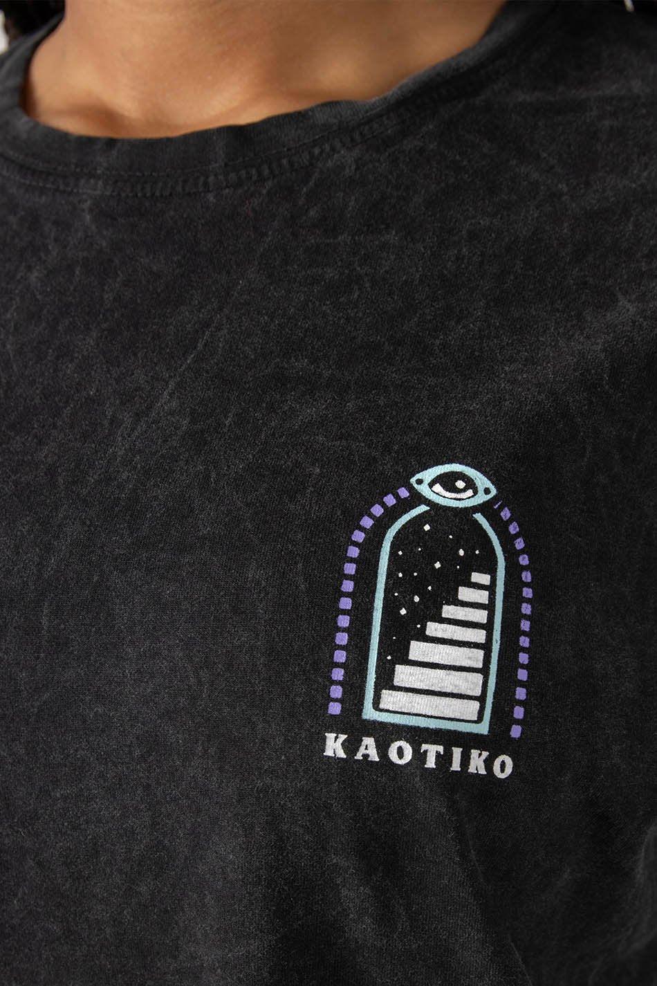 kaotiko Camiseta Washed Trust Your Intuition Black Ofertas de temporada