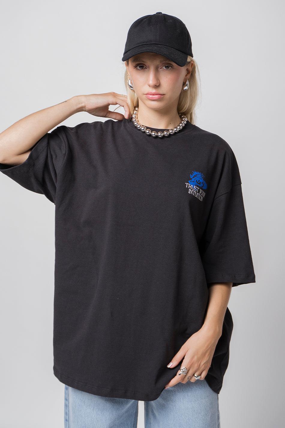 kaotiko Camiseta Eye Trust Your Intuition Black Rebajas de fin de temporada