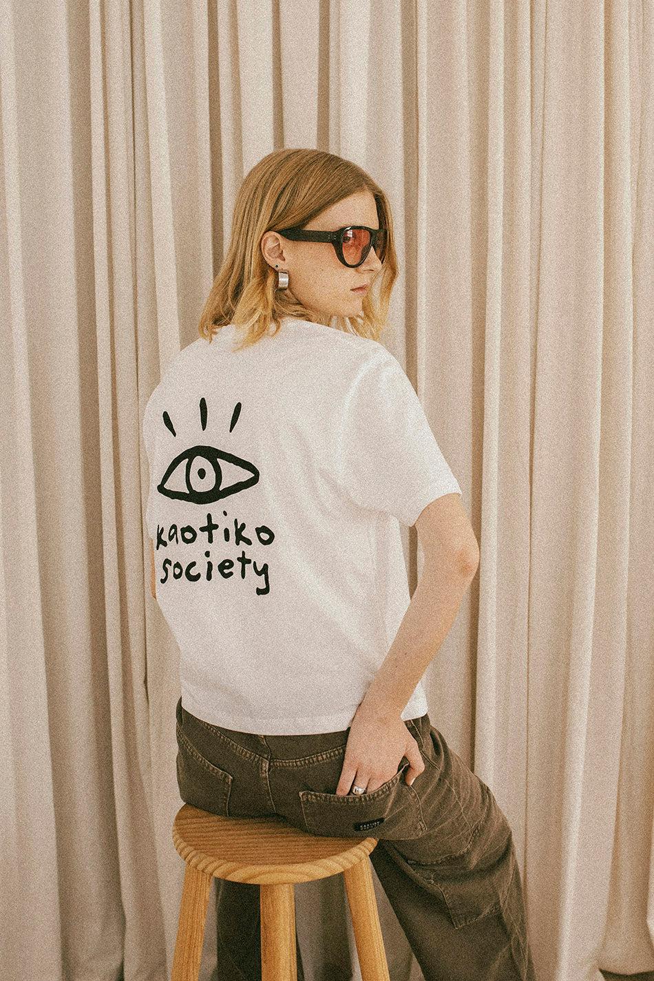 kaotiko Camiseta Washed Boy Eye White Devoluciones gratuitas