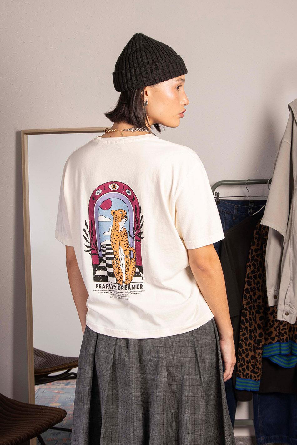 kaotiko Camiseta Washed Fearless Dreamer Ivory En línea
