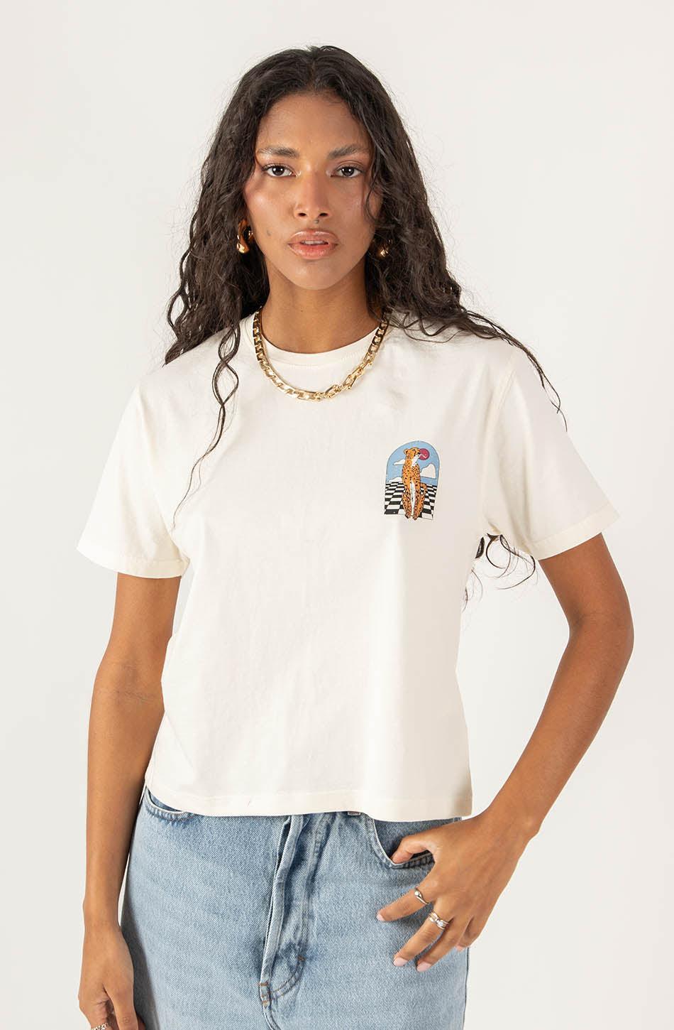 kaotiko Camiseta Washed Fearless Dreamer Ivory En línea