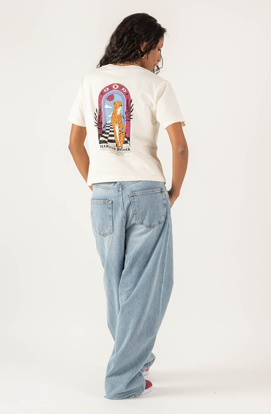 kaotiko Camiseta Washed Fearless Dreamer Ivory En línea