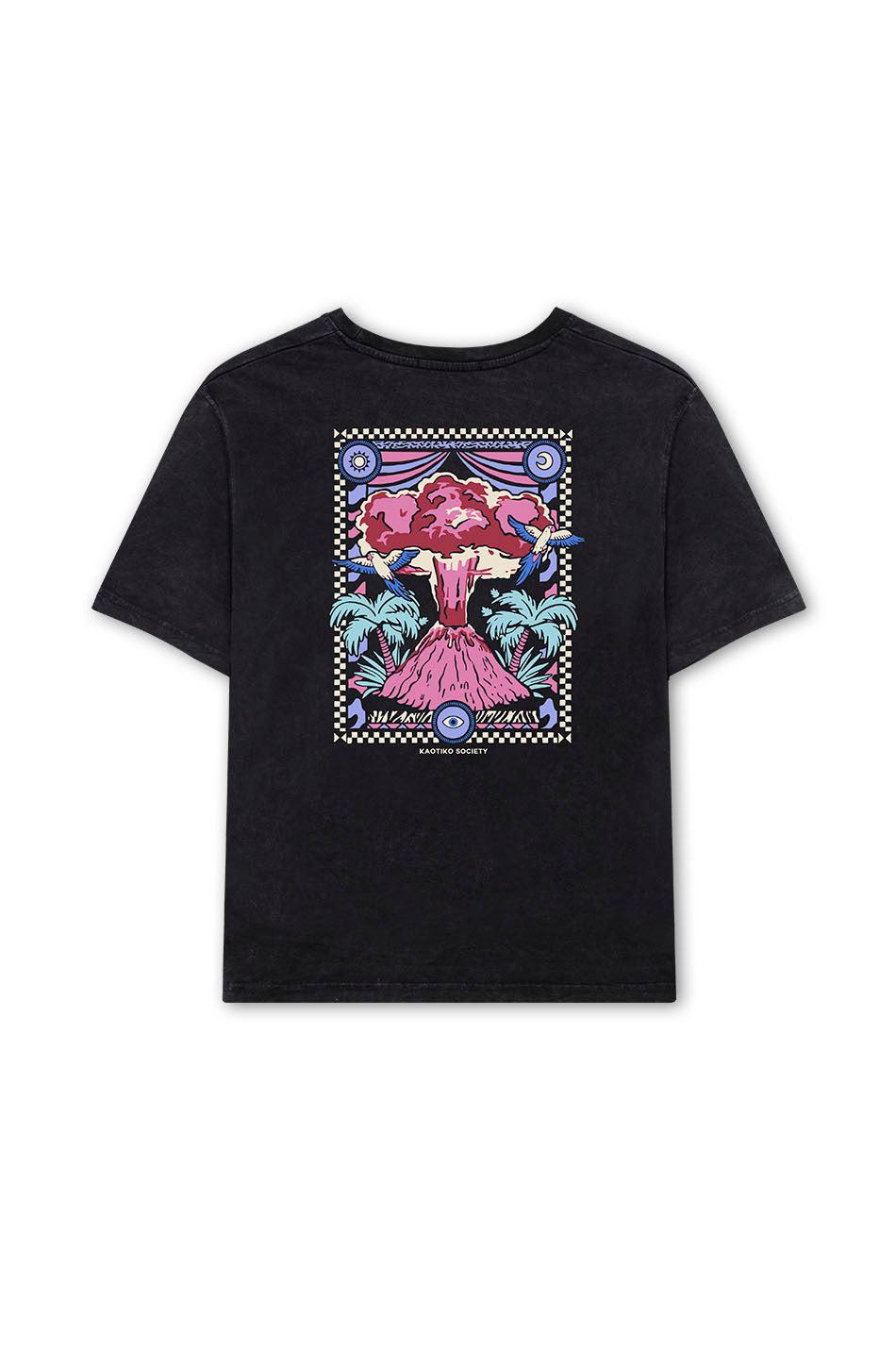 kaotiko Camiseta Washed Volcanic Symphony Black Outlet