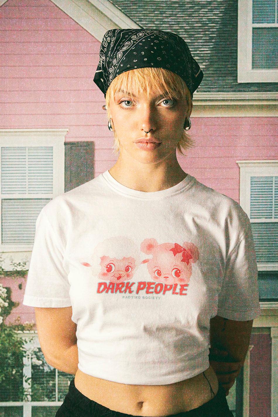 kaotiko Camiseta Washed Dark People White Venta caliente