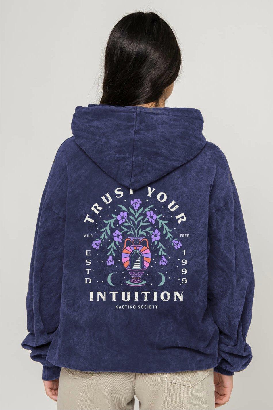 kaotiko Sudadera Washed Trust Your Intuition Dark Lilac Tienda
