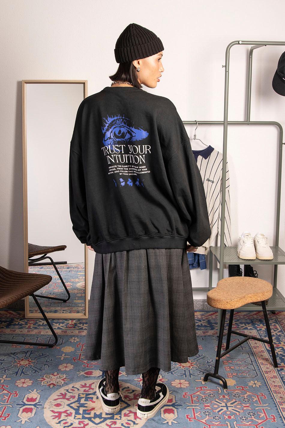kaotiko Sudadera Washed Eye Trust Your Intuition Black Mejor oferta