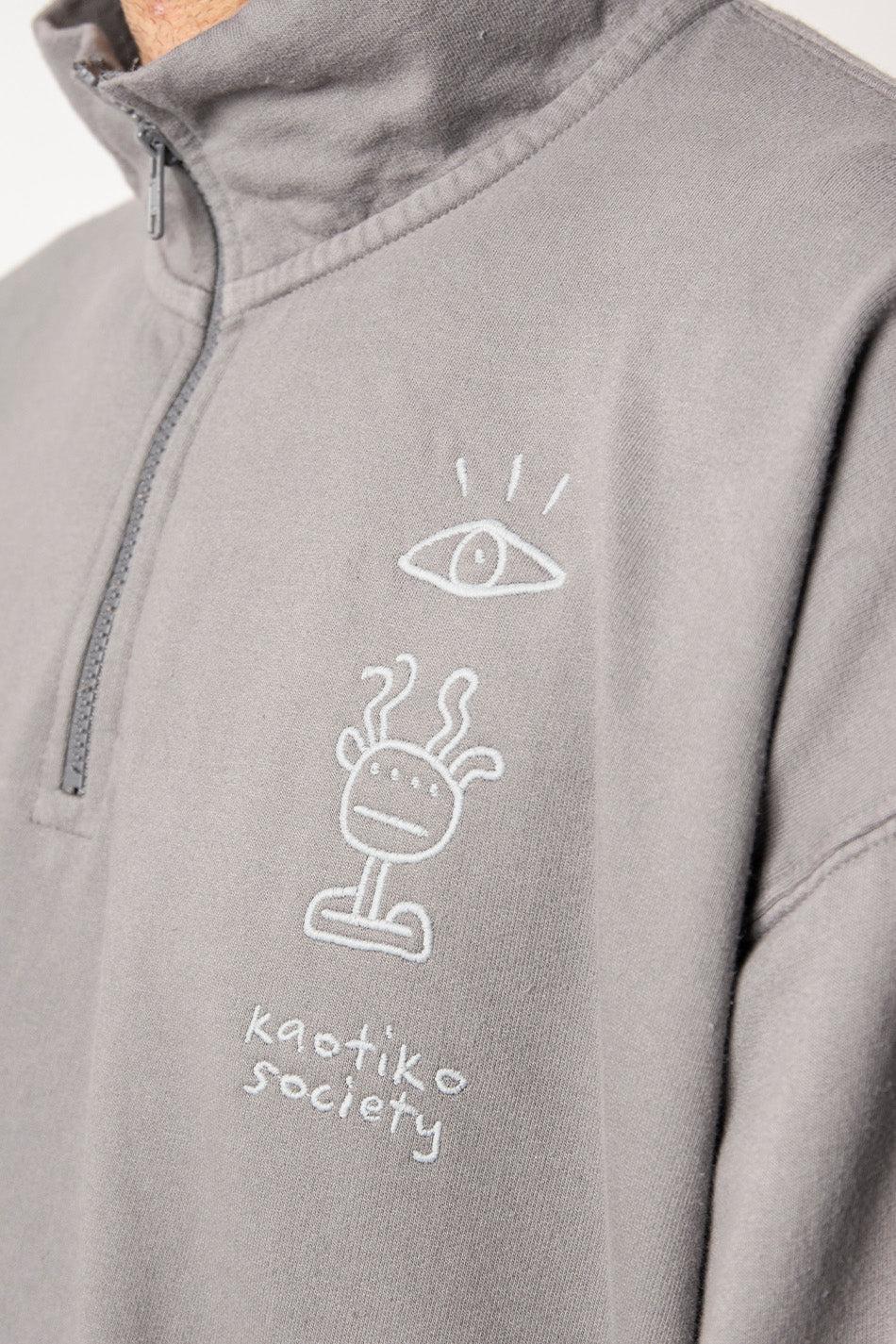 kaotiko Sudadera Washed Zip Boy Urban Threesome Gray Rebajas top