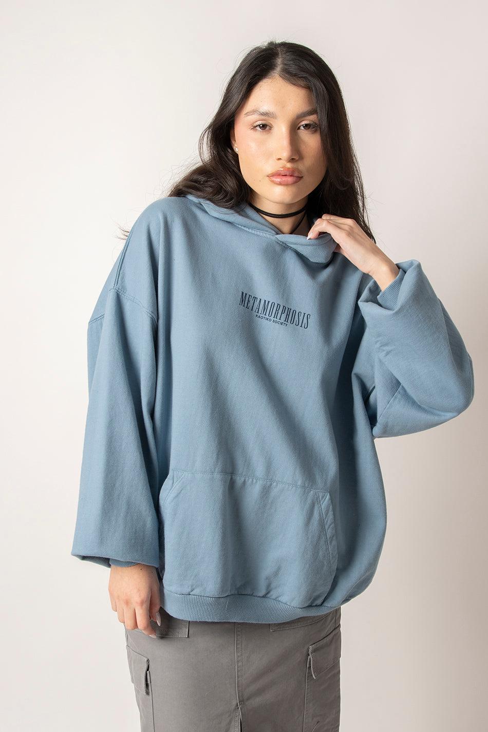 kaotiko Sudadera Washed Metamorphosis Blue Fly Último día