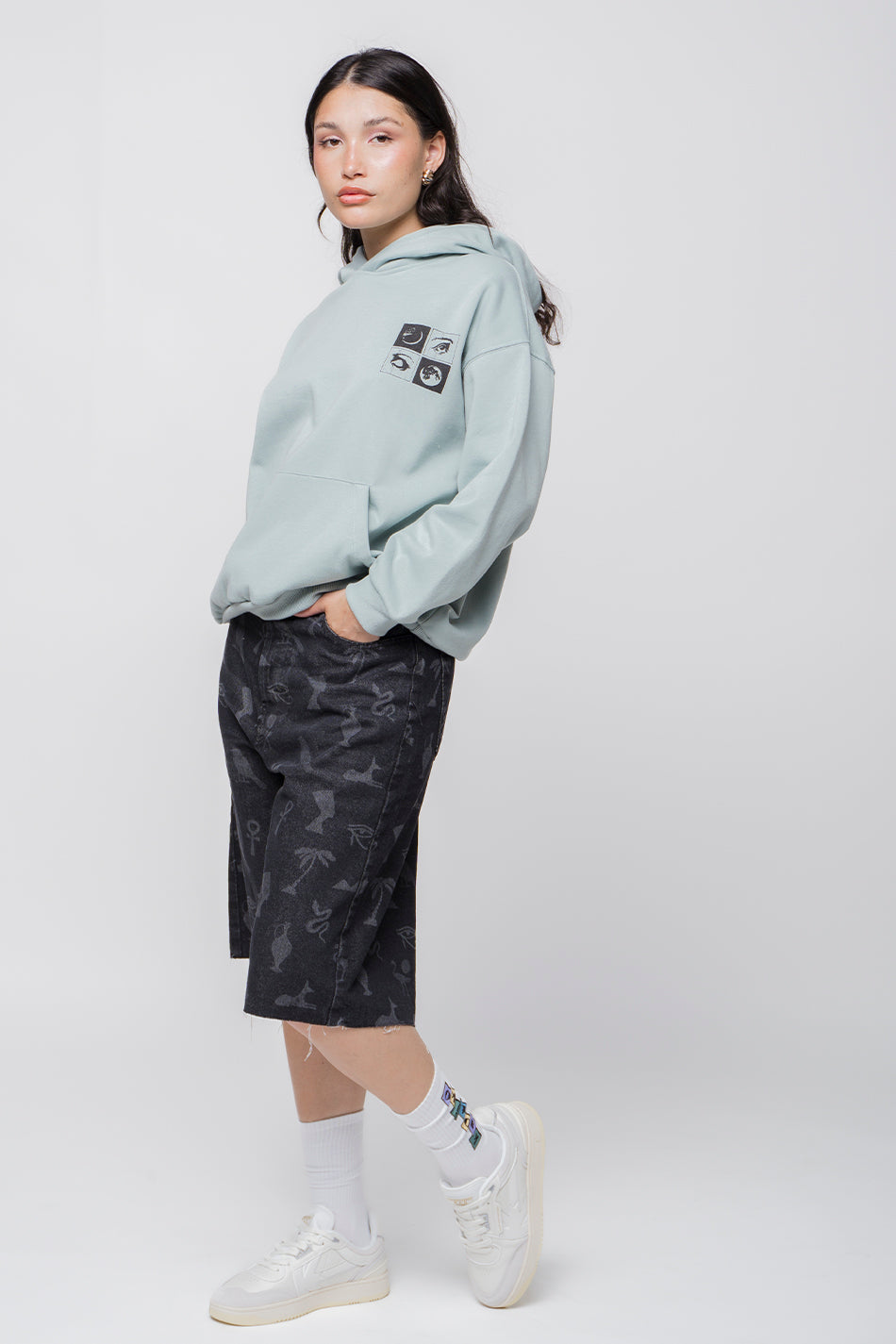 kaotiko Sudadera Washed Phases Eyes Cloud Precio de fábrica