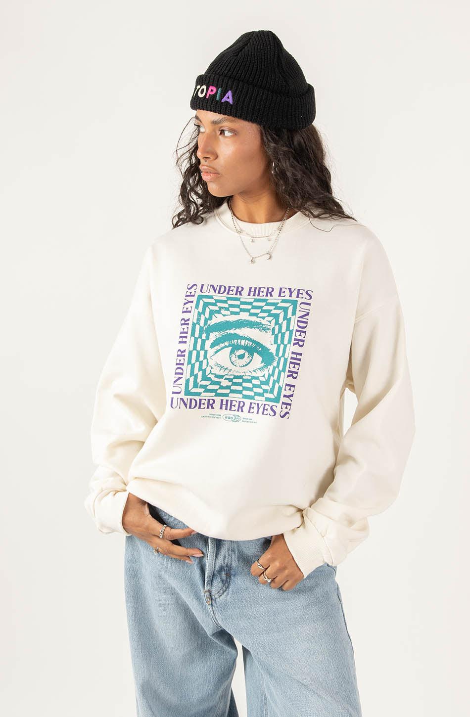 kaotiko Sudadera Under Her Eyes Ivory Precios de Black Friday