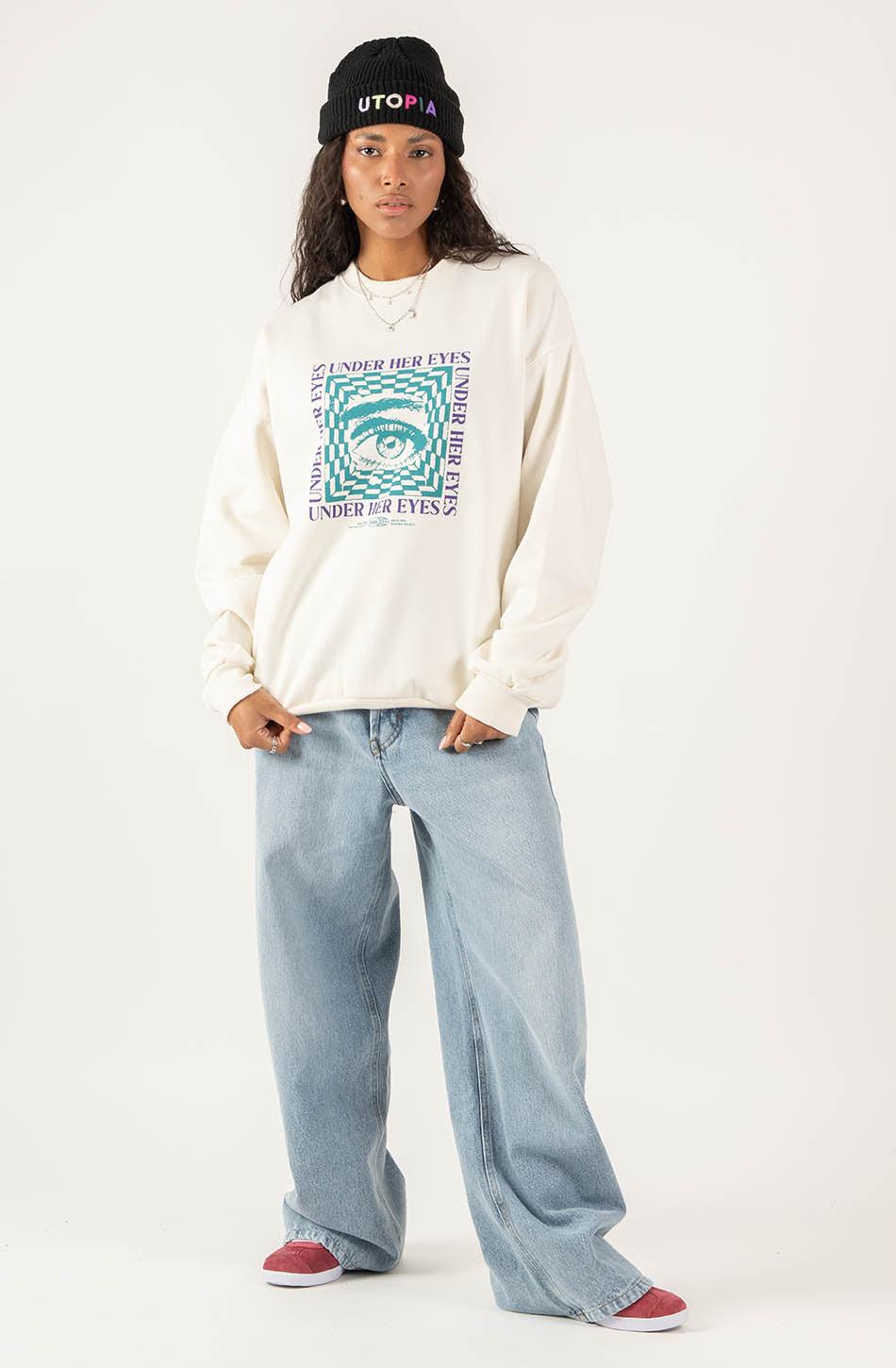 kaotiko Sudadera Under Her Eyes Ivory Precios de Black Friday