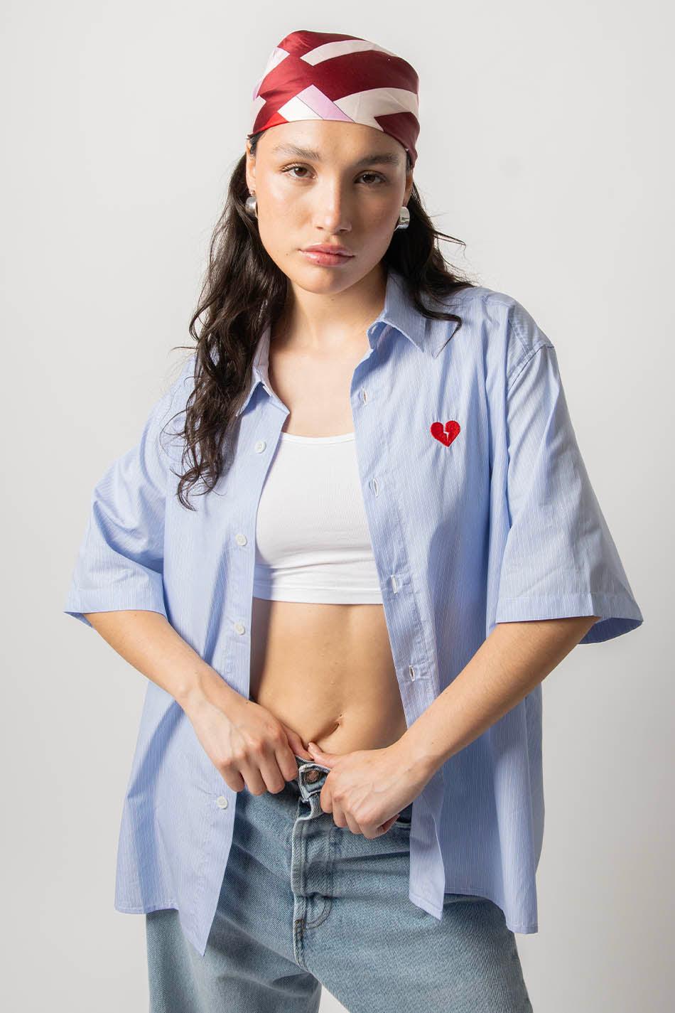 kaotiko Camisa Loui Heart Blue/ White Stripes 2025