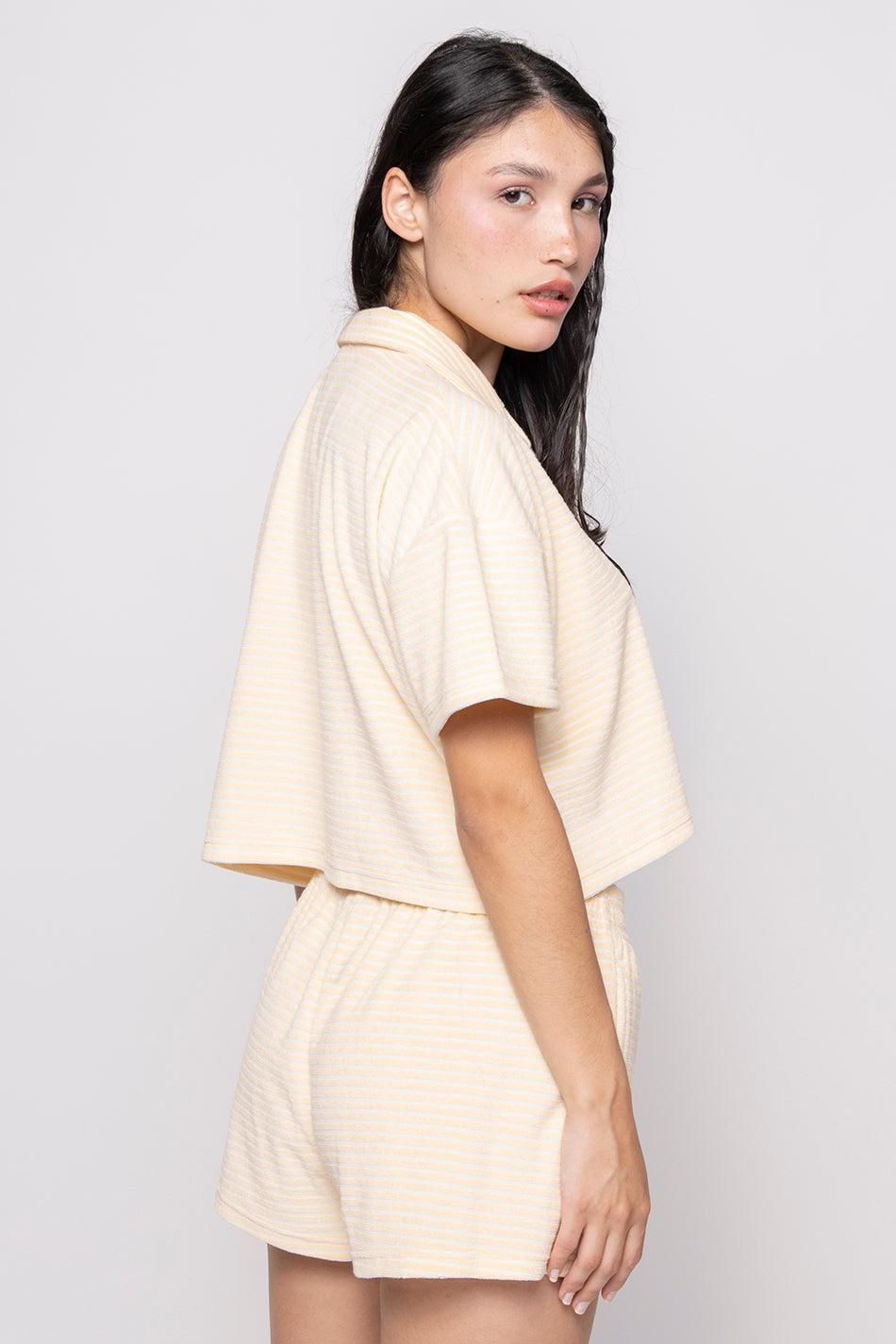 kaotiko Polo Towell Stripe Yellow / White Rebajas