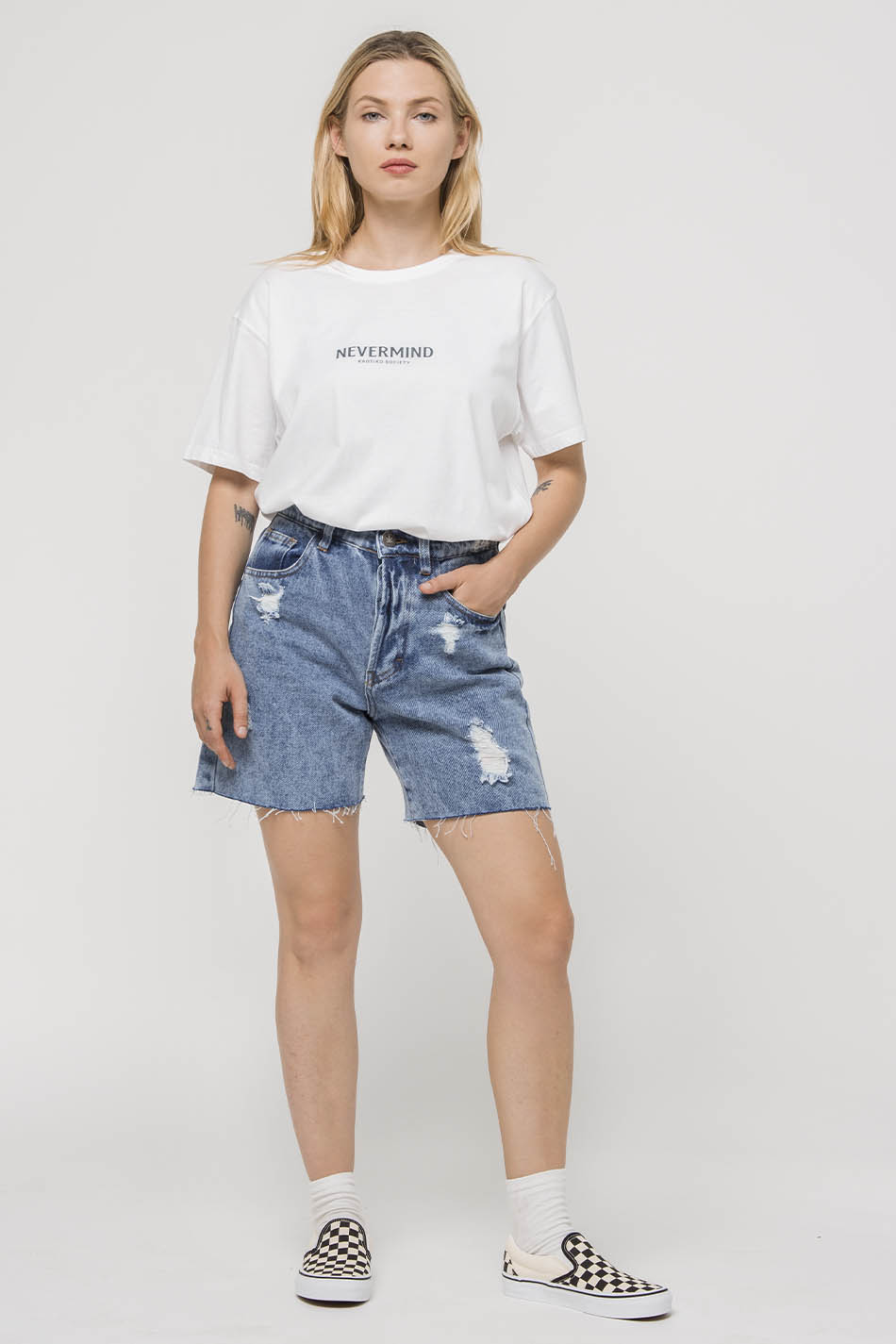 kaotiko Short Mid Denim Vintage Precio de fábrica