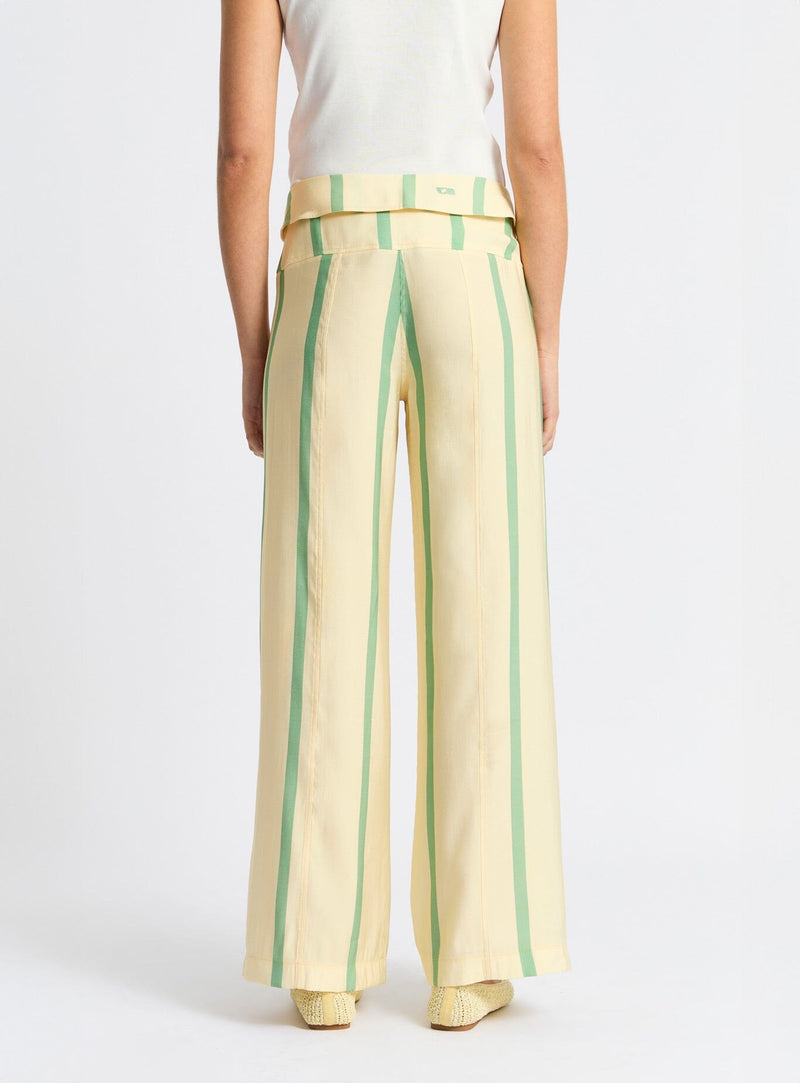 laagam TASHI YELLOW STRIPED FLOW PANTS Tienda