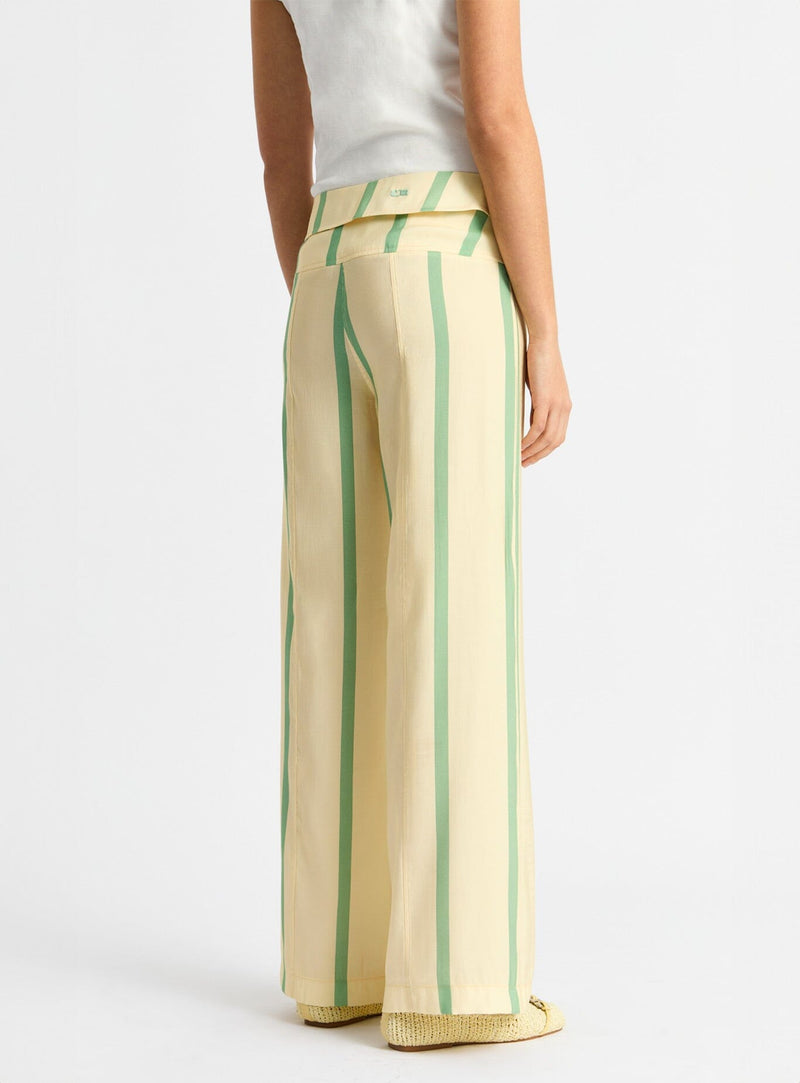 laagam TASHI YELLOW STRIPED FLOW PANTS Tienda