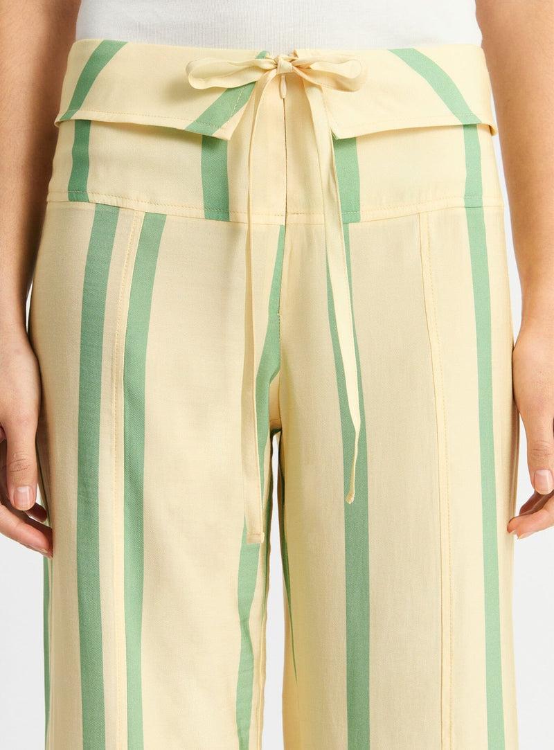 laagam TASHI YELLOW STRIPED FLOW PANTS Tienda