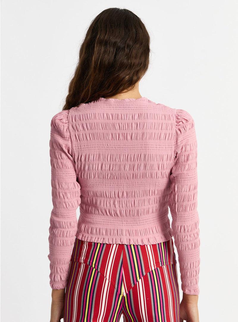laagam BABET PINK TEXTURED BLOUSE Ofertas de temporada