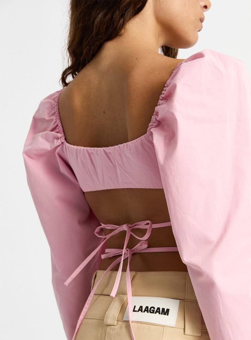 laagam BRIGITTE PINK PUFF SLEEVE BLOUSE Ofertas especiales