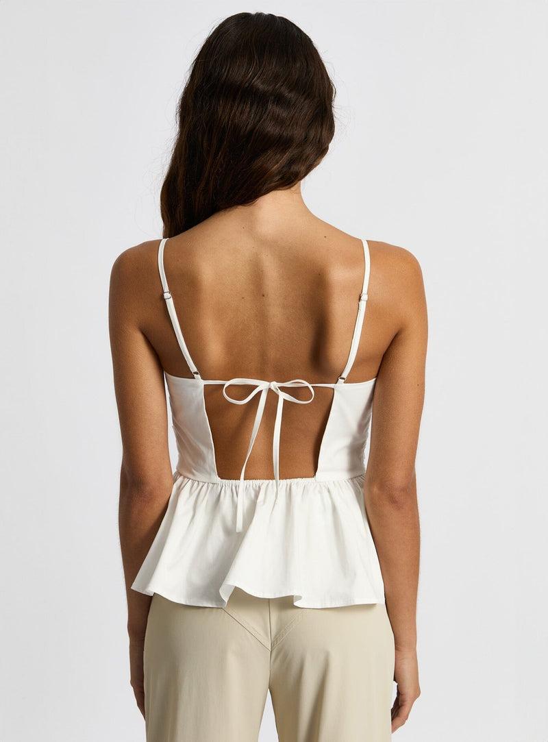 laagam MATILDA WHITE RUCHED TOP Precio ultrabajo