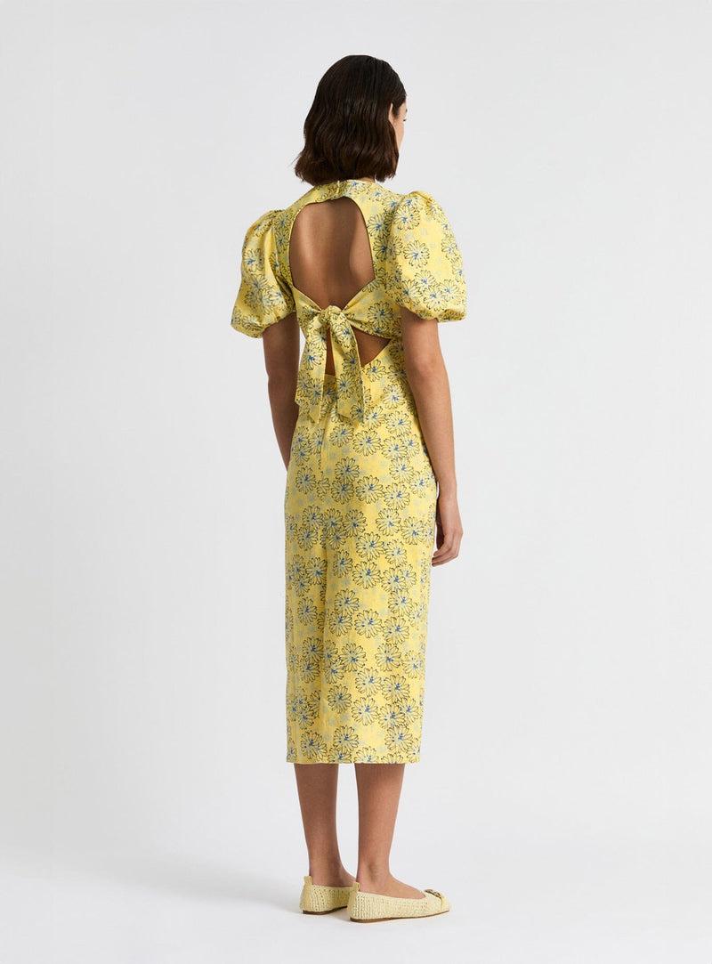 laagam PROVENCE NAYA YELLOW MIDI DRESS Rebajas baratas