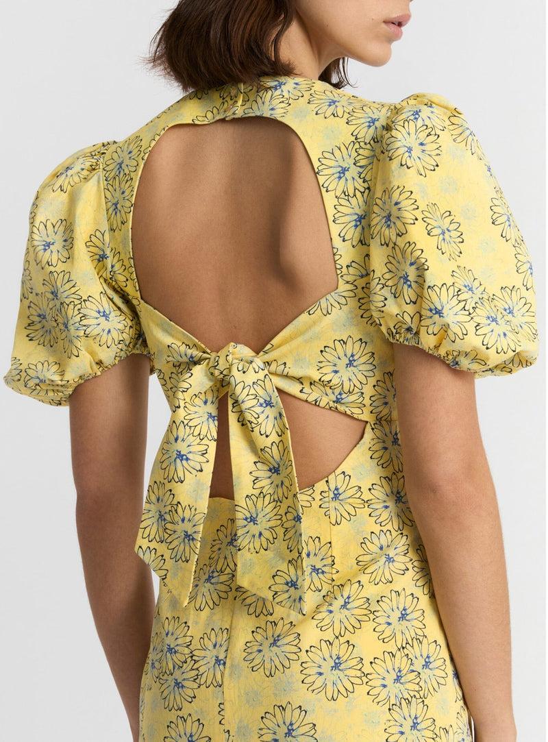 laagam PROVENCE NAYA YELLOW MIDI DRESS Rebajas baratas