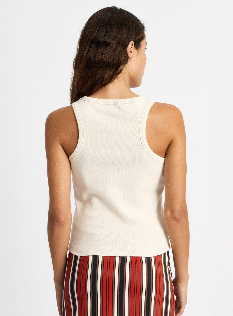 laagam ECRU EMBROIDERED LOGO TANK TOP Precio de fábrica