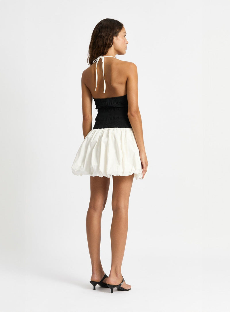 laagam CHLOE BLACK & WHITE BALLOON SHORT DRESS Outlet