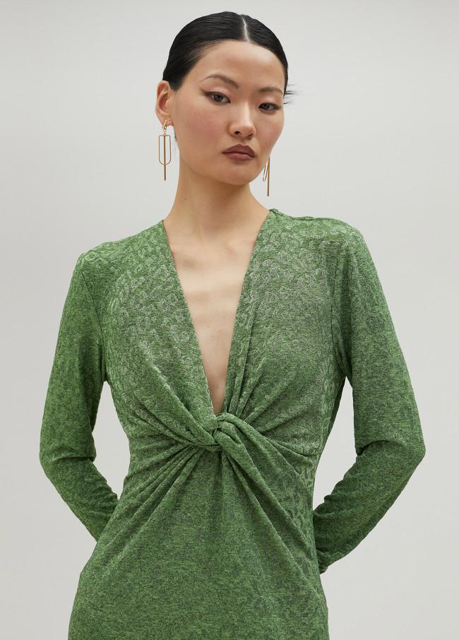 lola casademunt Vestido largo con escote drapeado Tienda