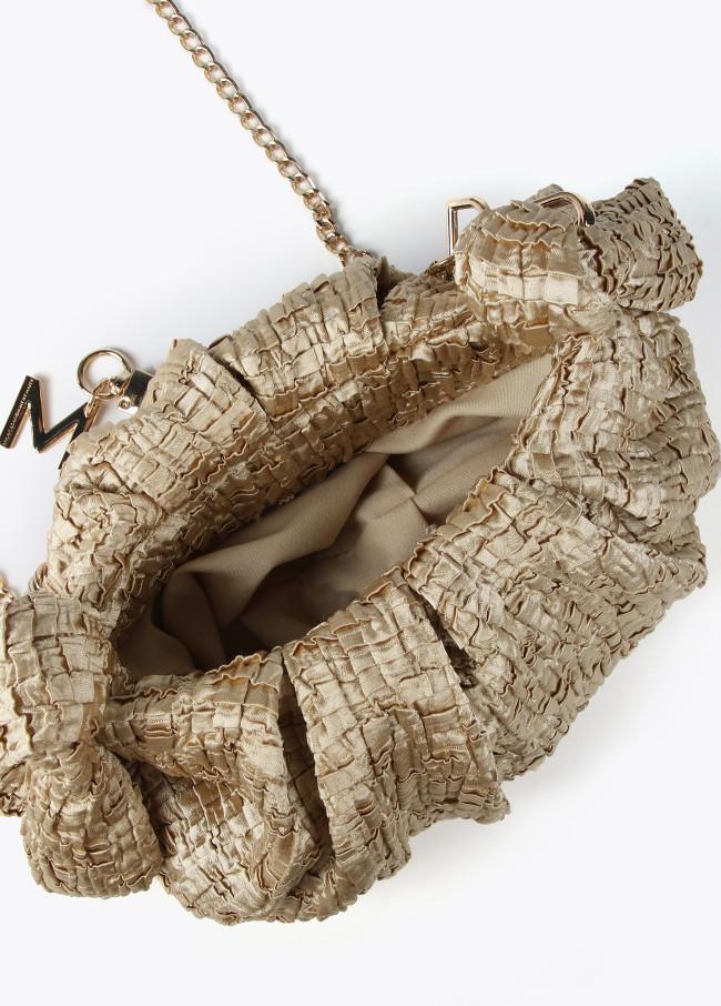 lola casademunt Mini bolso satinado con lazos laterales Tienda de fábrica