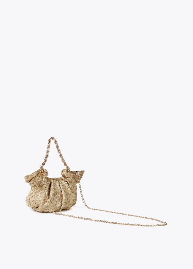 lola casademunt Mini bolso satinado con lazos laterales Tienda de fábrica