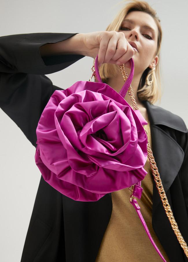 lola casademunt Bolso flor en satén Última moda