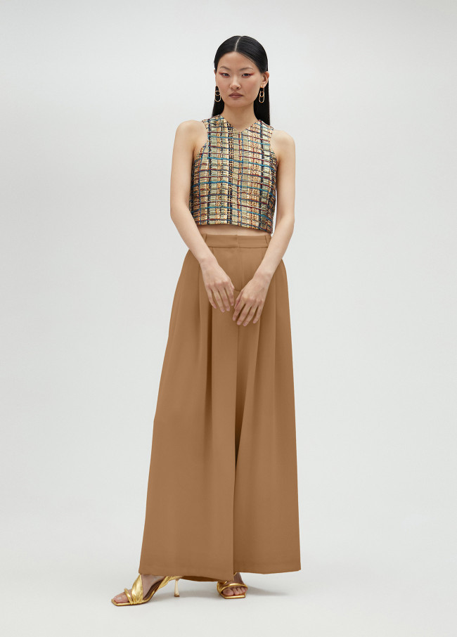 lola casademunt Pantalón palazzo con pinzas En oferta