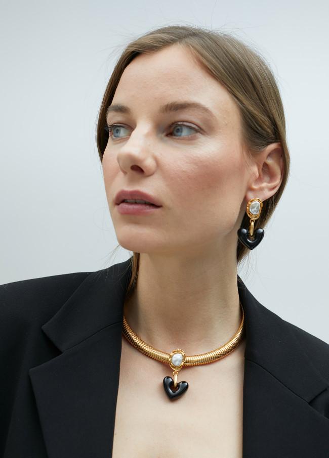 lola casademunt Collar gargantilla con perla y corazón Los más vendidos