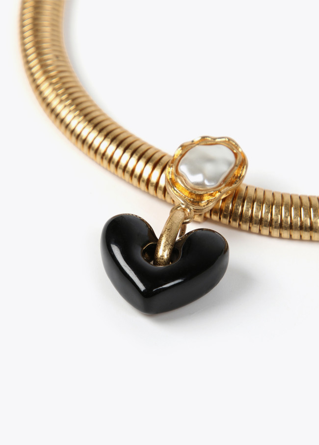 lola casademunt Collar gargantilla con perla y corazón Los más vendidos