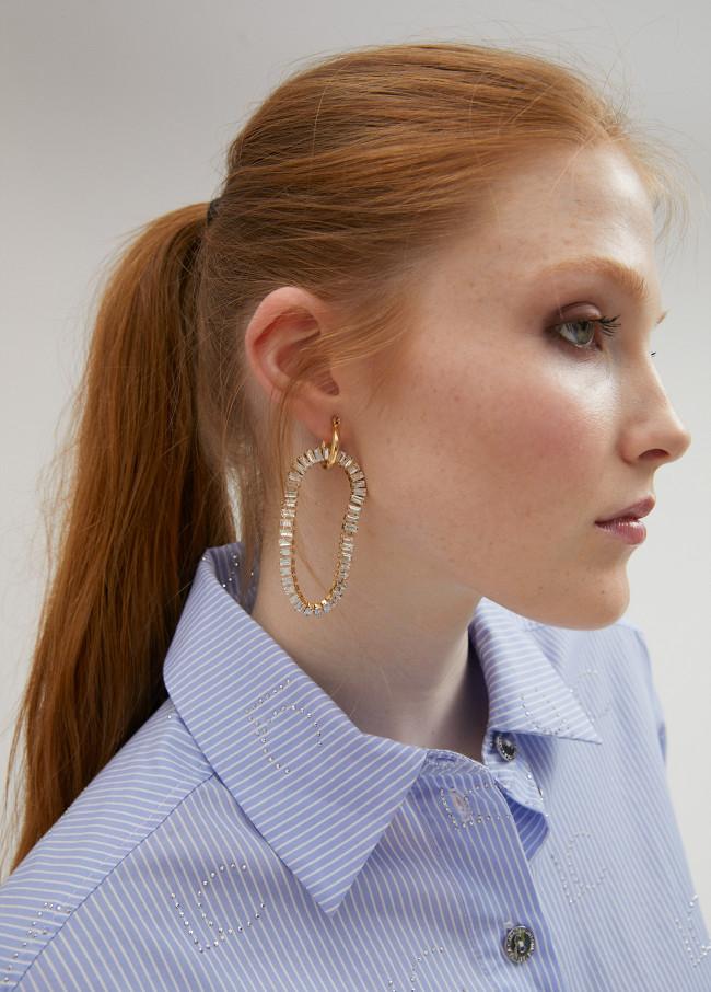 lola casademunt Pendientes ovalo strass Tienda